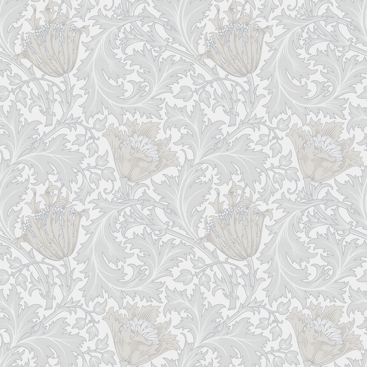 82001 Anemone Hidden Treasures White Beige Wallpaper By Galerie