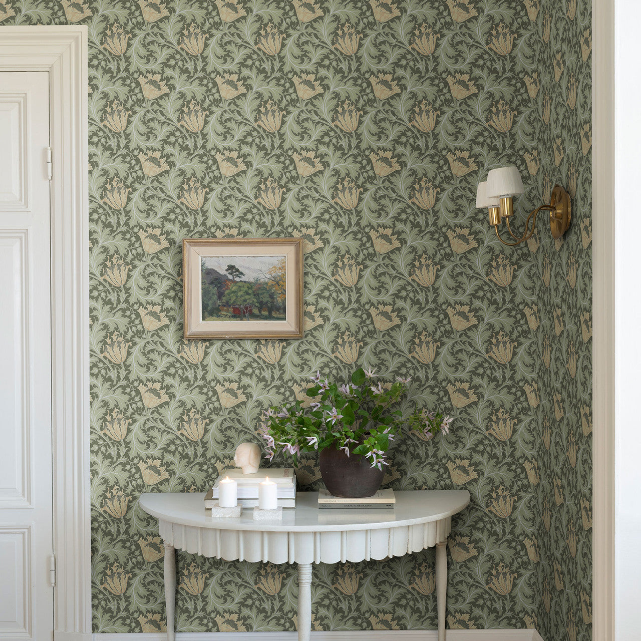 82004 Anemone Hidden Treasures Green Yellow Wallpaper By Galerie