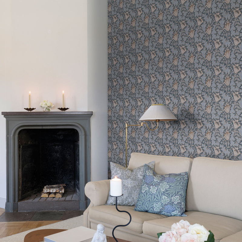 82006 Anemone Hidden Treasures Blue Red Wallpaper By Galerie