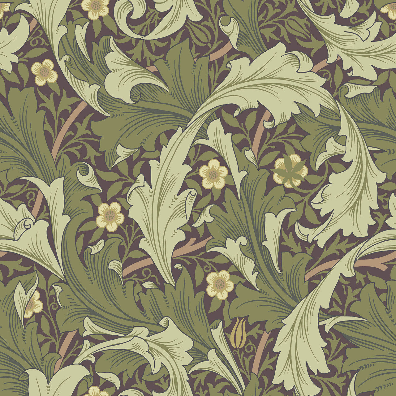 82013 Granville Hidden Treasures Green Wallpaper By Galerie