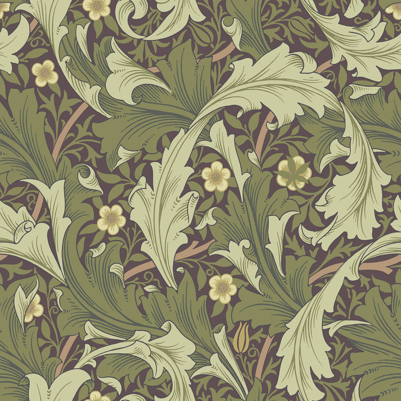 82013 Granville Hidden Treasures Green Wallpaper By Galerie
