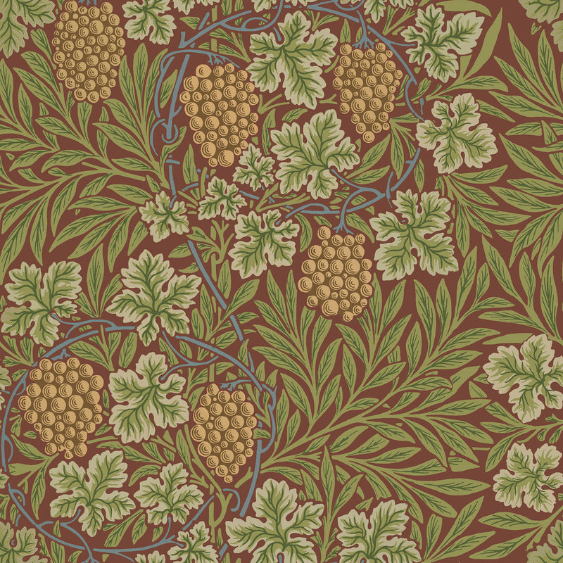 82018 Vine Hidden Treasures Red Green Wallpaper By Galerie