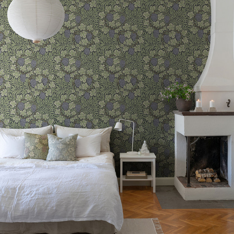 82019 Vine Hidden Treasures Black Blue Wallpaper By Galerie