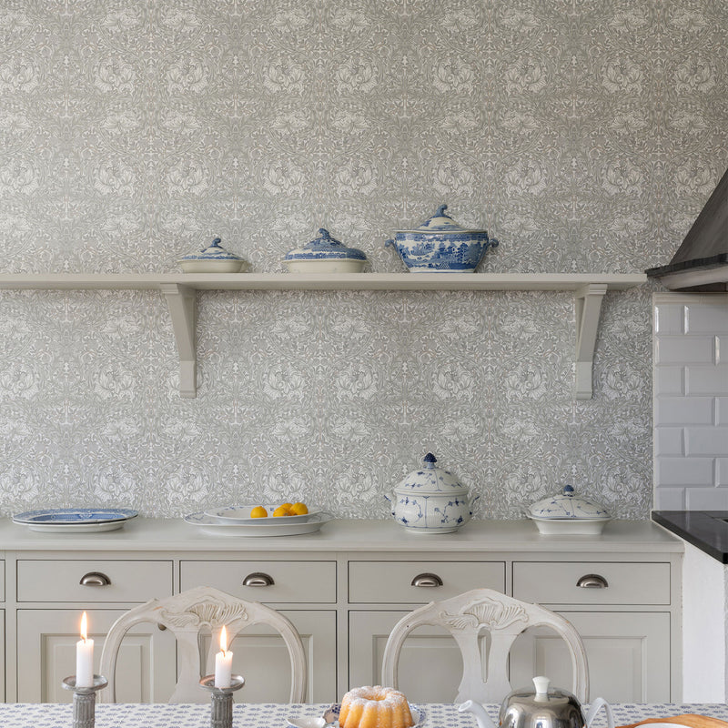 82022 African Marigold Hidden Treasures White Wallpaper By Galerie