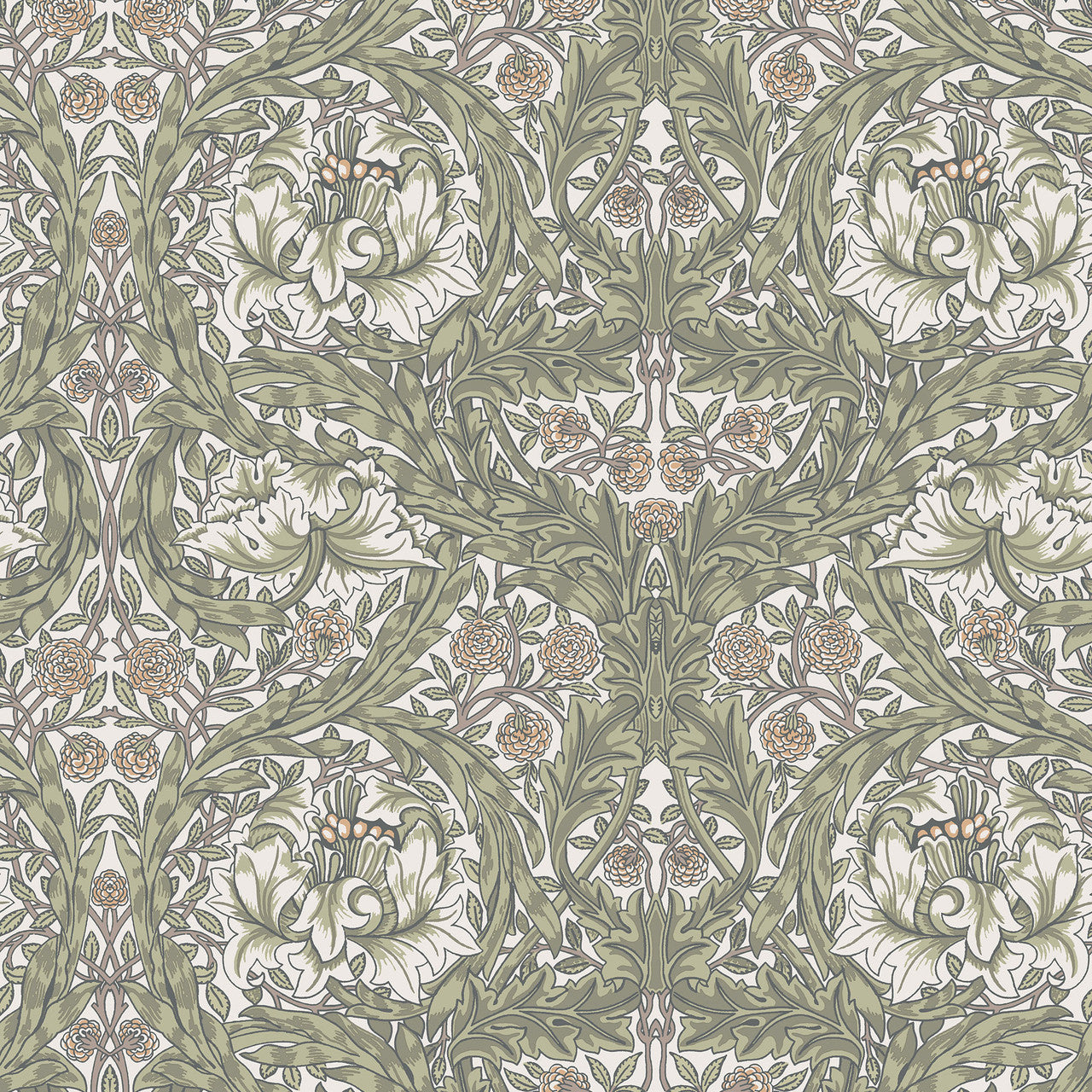 82023 African Marigold Hidden Treasures Green Wallpaper By Galerie