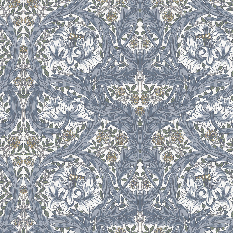 82024 African Marigold Hidden Treasures Blue Wallpaper By Galerie