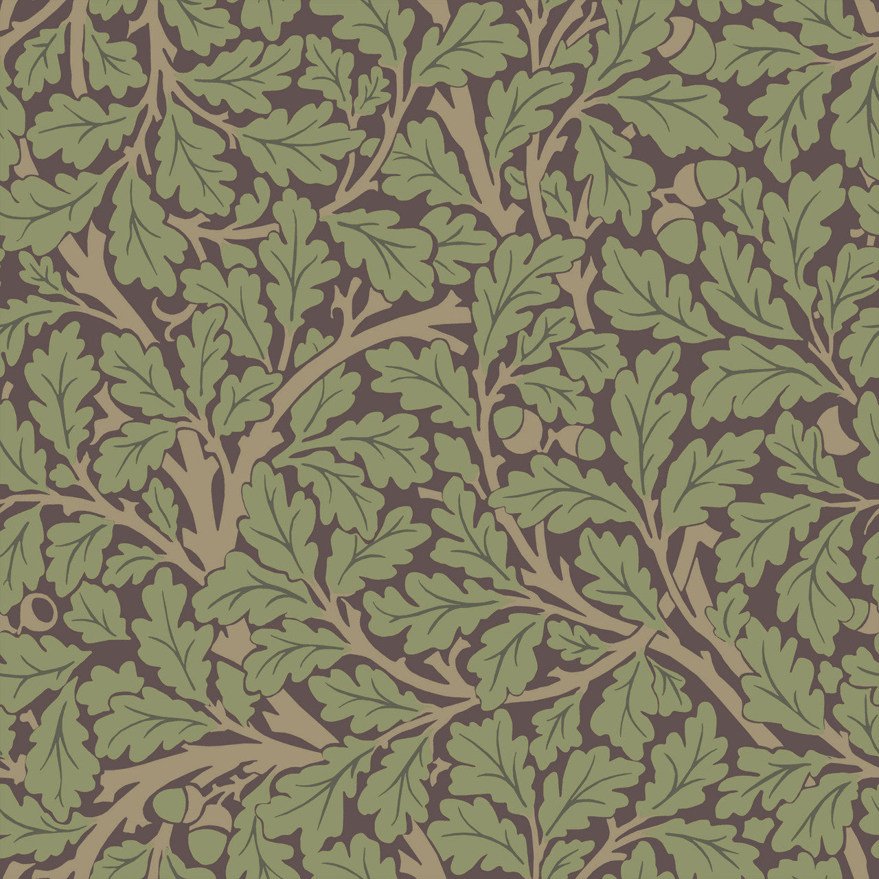 82029 Oak Tree Hidden Treasures Green Wallpaper By Galerie