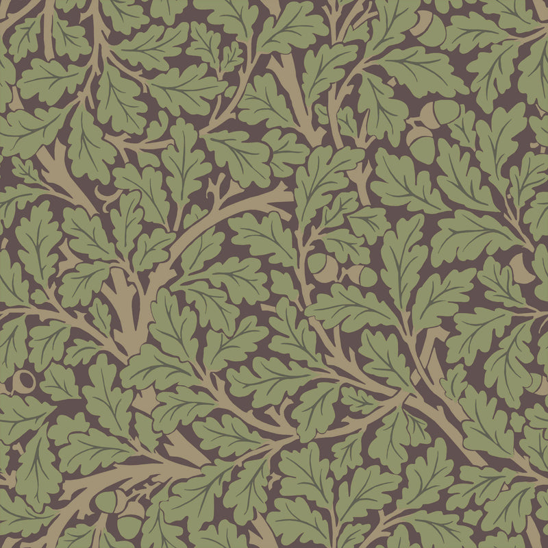 82029 Oak Tree Hidden Treasures Green Wallpaper By Galerie