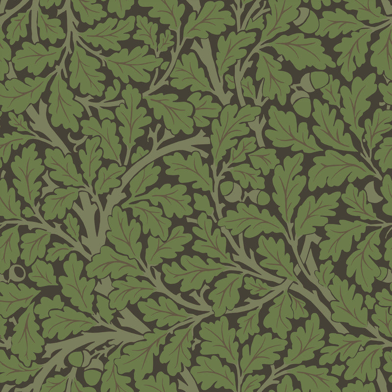 82030 Oak Tree Hidden Treasures Black Green Wallpaper By Galerie