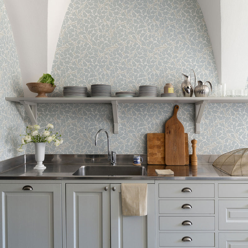 82031 Oak Tree Hidden Treasures Blue Grey Wallpaper By Galerie