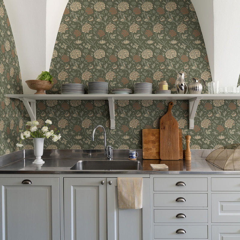 82035 Cray Hidden Treasures Red Green Wallpaper By Galerie