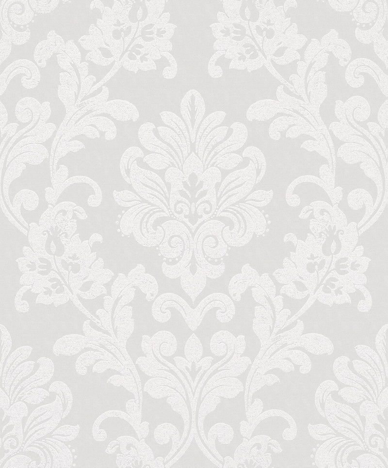 82091 Grey Damask Wallpaper Industrial Effects By Galerie
