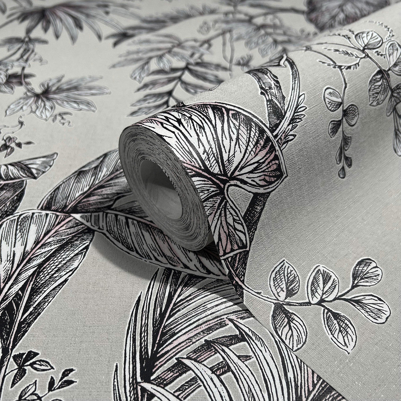 82338 Palm Leaf The New Design Book Beige and Black Wallpaper By Galerie