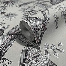 82338 Palm Leaf The New Design Book Beige and Black Wallpaper By Galerie