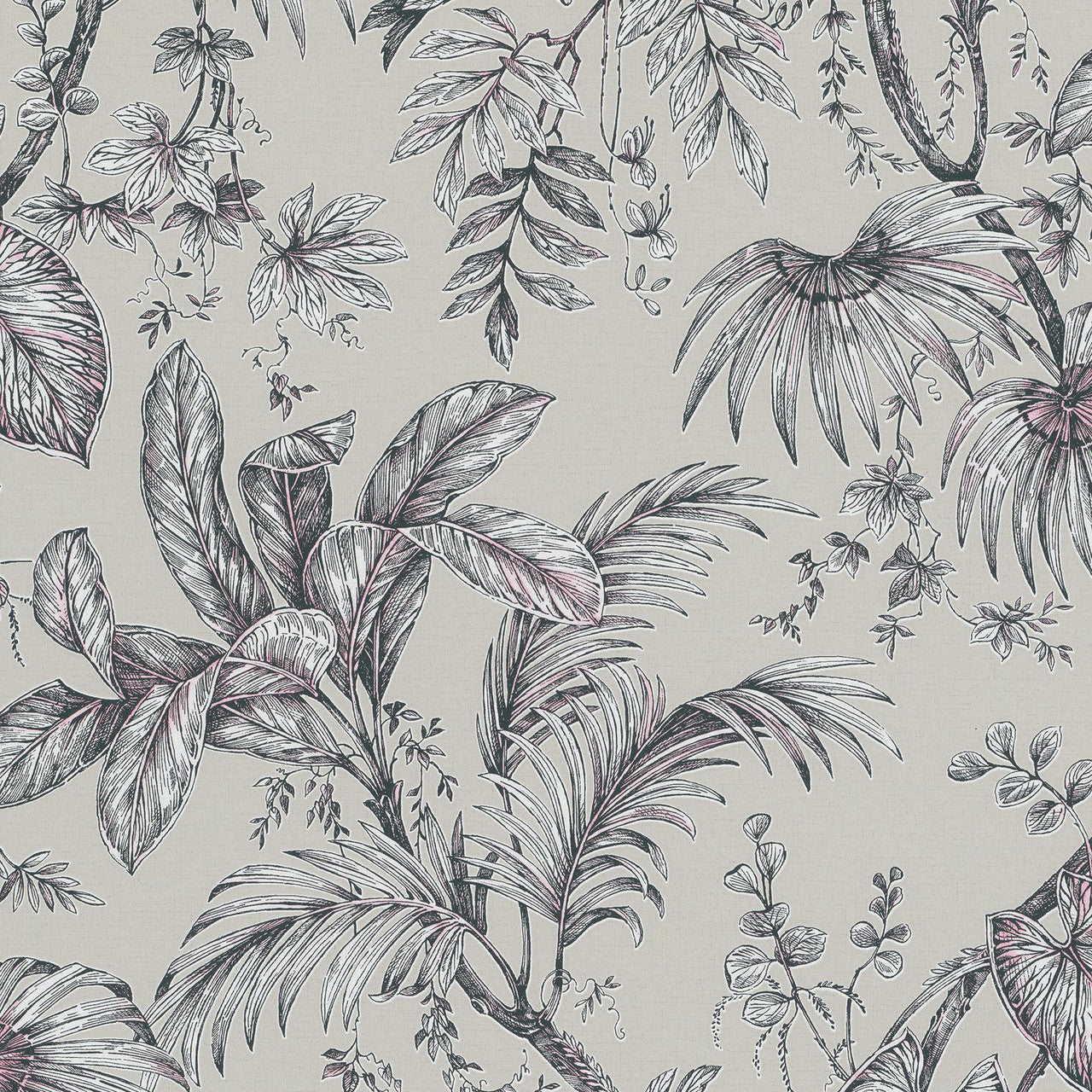 82338 Palm Leaf The New Design Book Beige and Black Wallpaper By Galerie