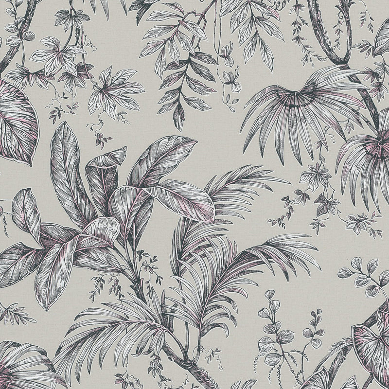 82338 Palm Leaf The New Design Book Beige and Black Wallpaper By Galerie