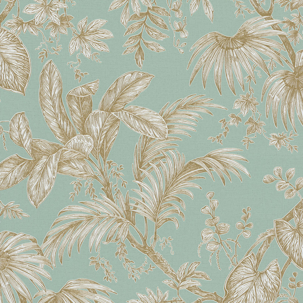 Palm Leaf The New Design Book Green and Gold Wallpaper By Galerie