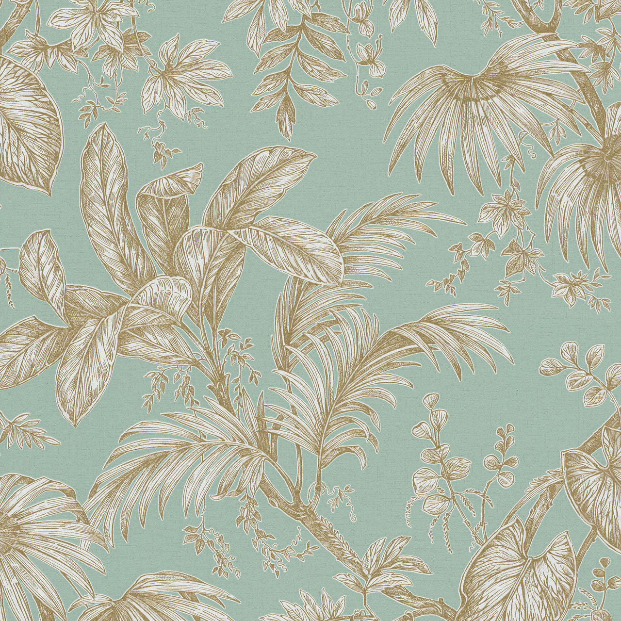 82341 Palm Leaf The New Design Book Green and Gold Wallpaper By Galerie