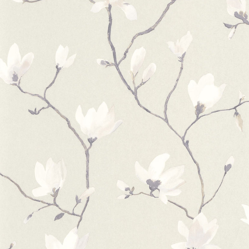 Suzhou Blanc Coton Gardens Wallpaper by Casadeco