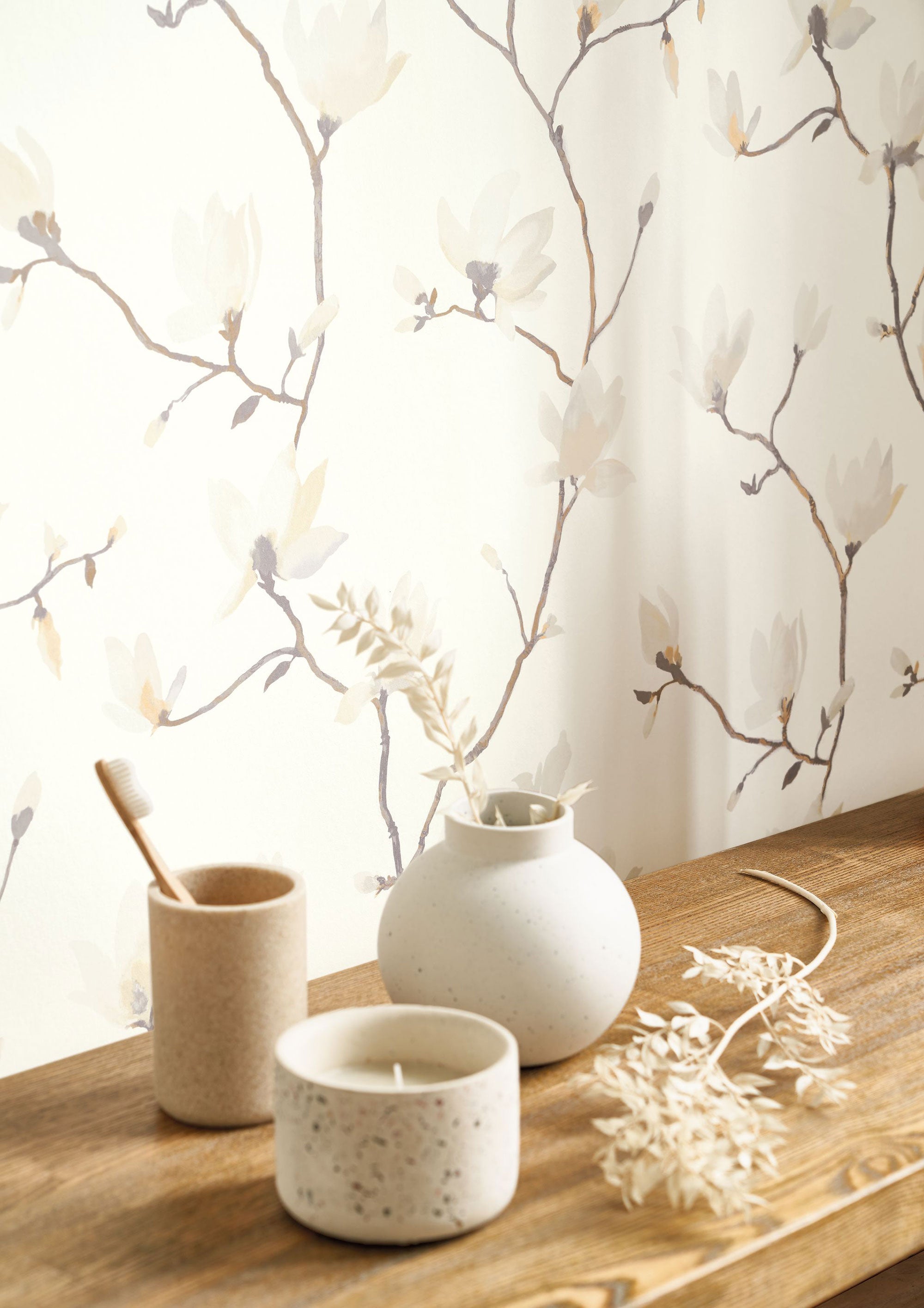 Suzhou Beige Lin Gardens Wallpaper by Casadeco