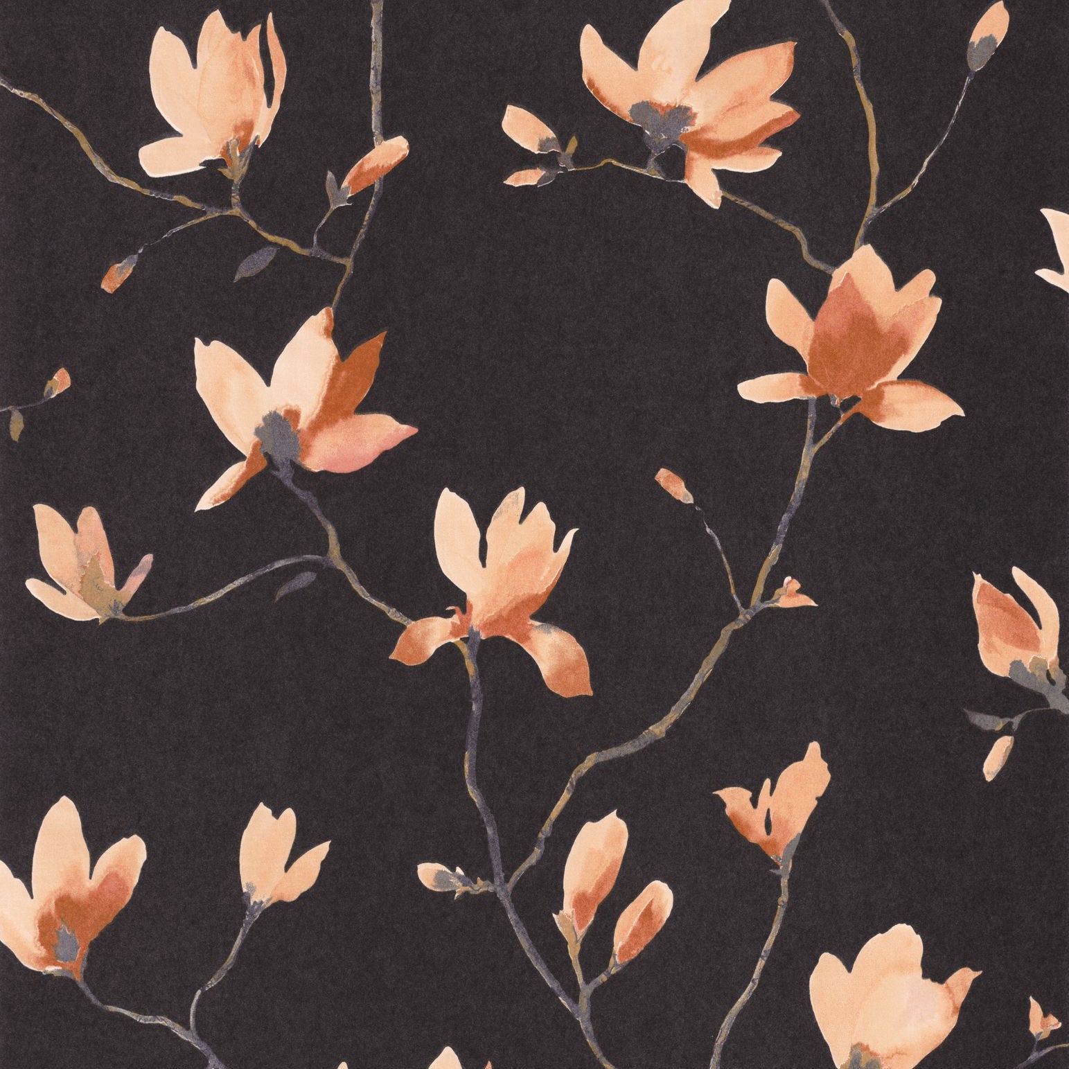 Suzhou Orange Crepuscule Gardens Wallpaper by Casadeco