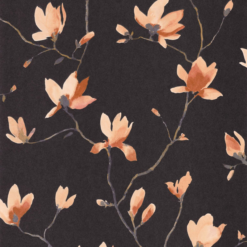 Suzhou Orange Crepuscule Gardens Wallpaper by Casadeco