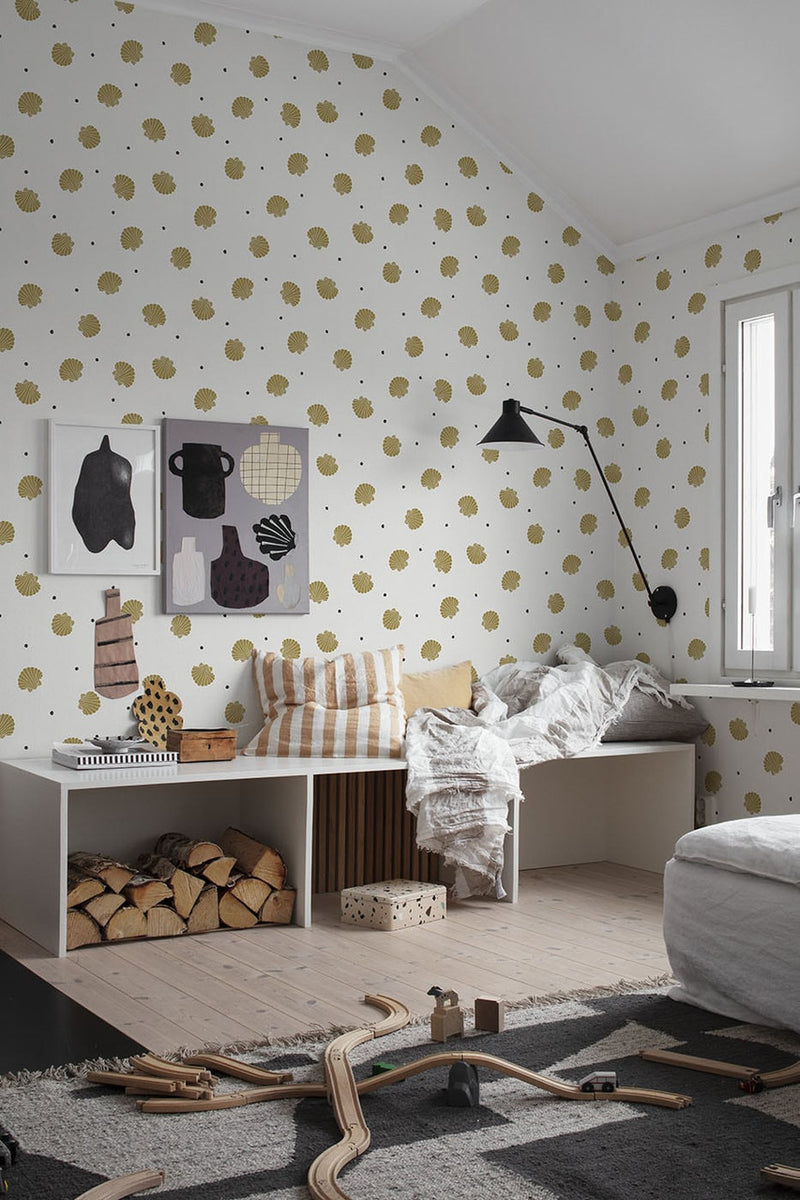 825-22 Rio Mustard Familj II Wallpaper by Sandberg