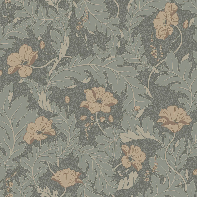 830-78 Forest Green Charlotta Trädgården Wallpaper by Sandberg