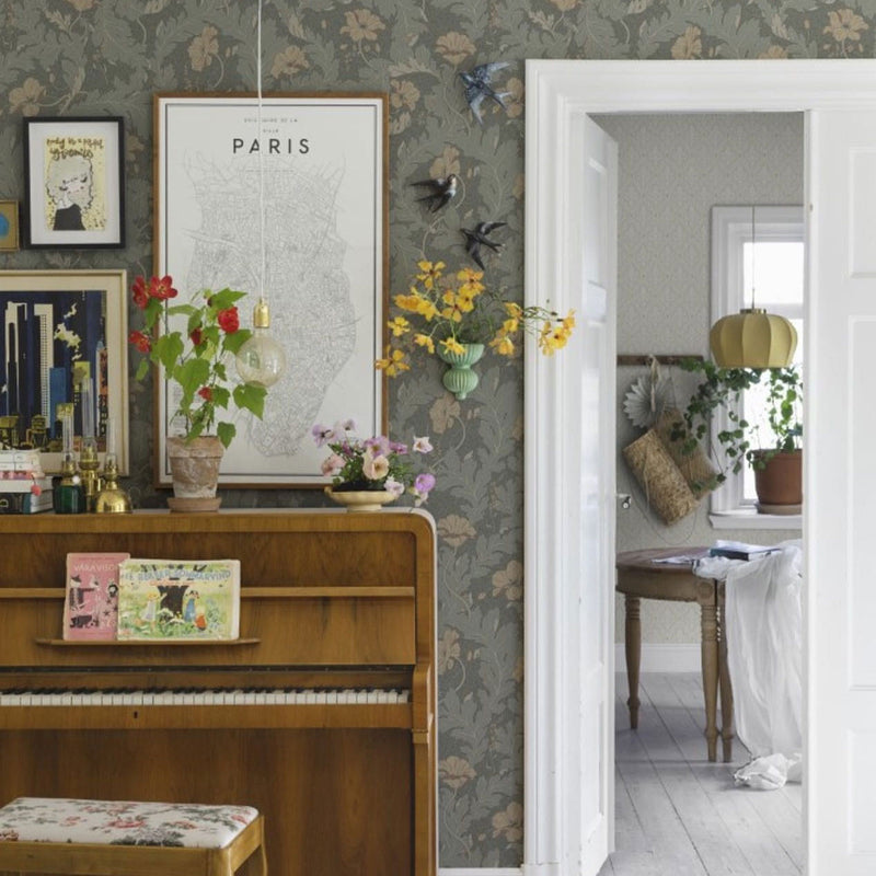 830-78 Charlotta Lofstad Forest Green Wallpaper By Sandberg