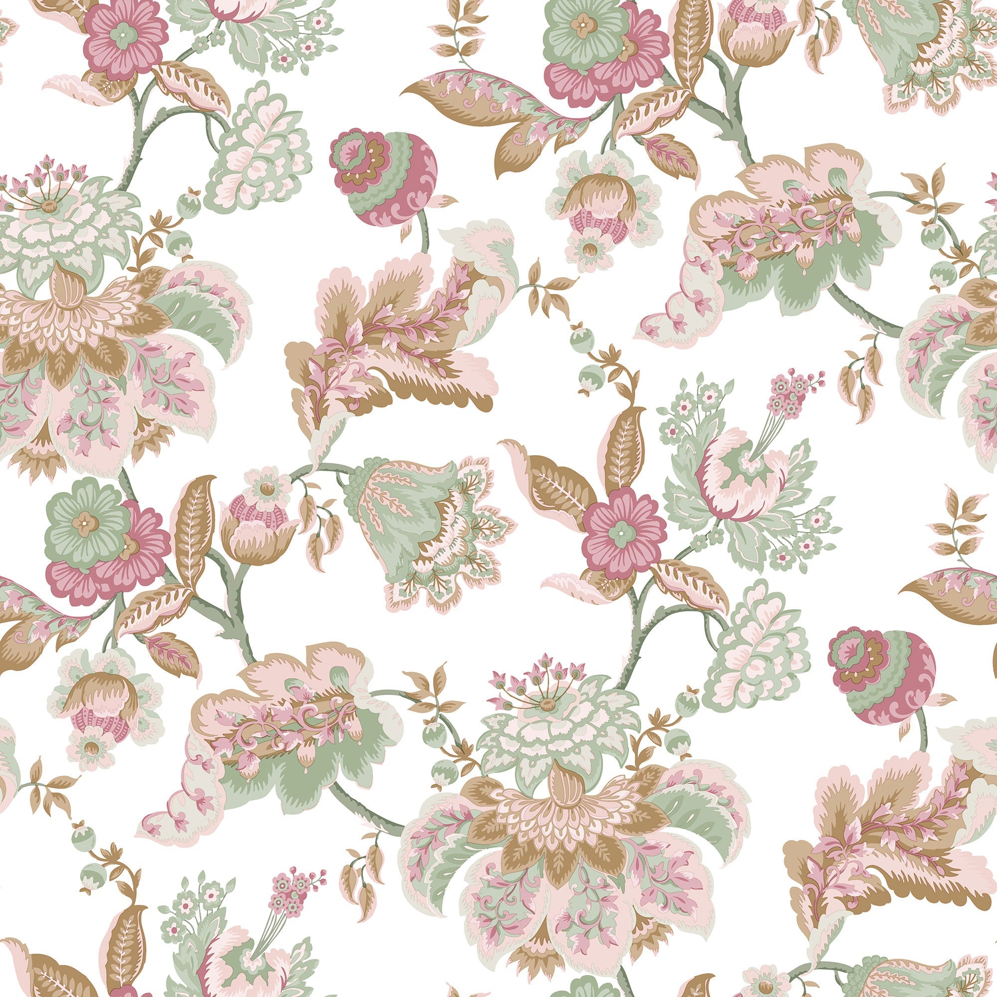 Jacobin Garden Pink Blooming Garden Wallpaper by Galerie