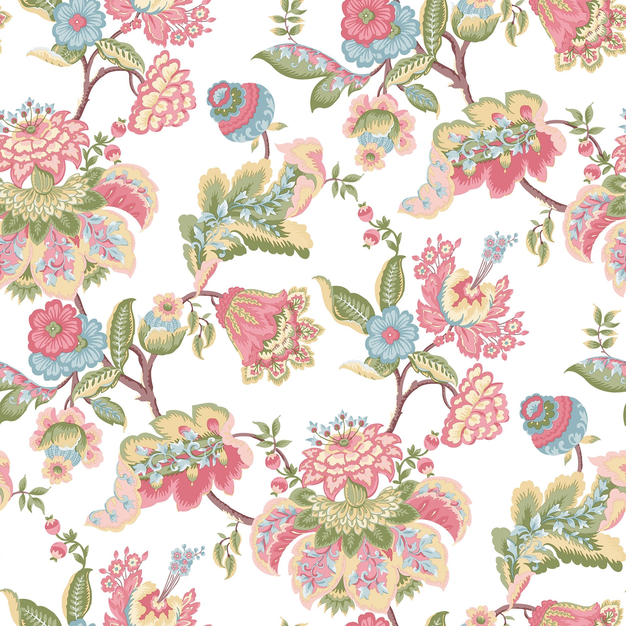 Jacobin Garden Light Blue Blooming Garden Wallpaper by Galerie