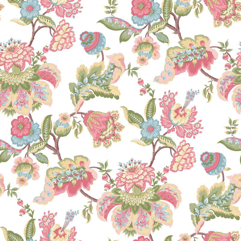 Jacobin Garden Light Blue Blooming Garden Wallpaper by Galerie