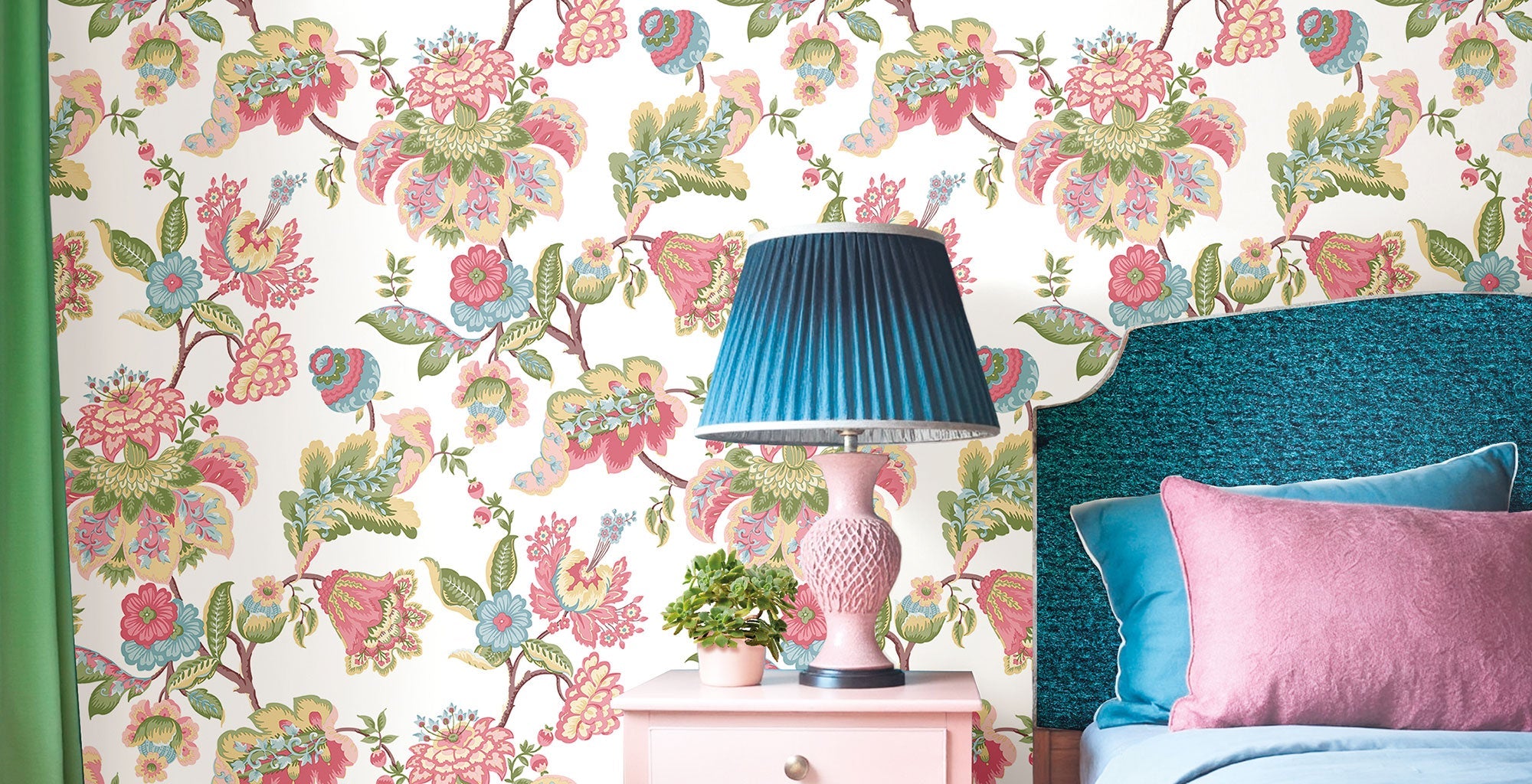 Jacobin Garden Light Blue Blooming Garden Wallpaper by Galerie