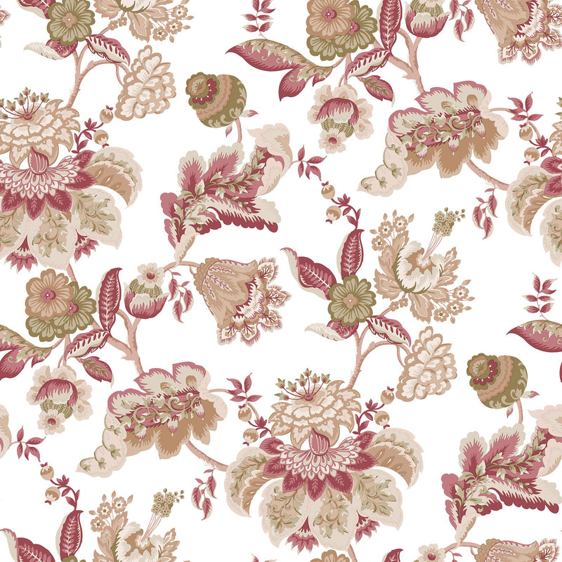 Jacobin Garden Red Blooming Garden Wallpaper by Galerie