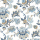 Jacobin Garden Blue Blooming Garden Wallpaper by Galerie
