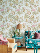 Oriente Garden Beige/light Blue Blooming Garden Wallpaper by Galerie