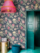 Oriente Garden Blue Blooming Garden Wallpaper by Galerie