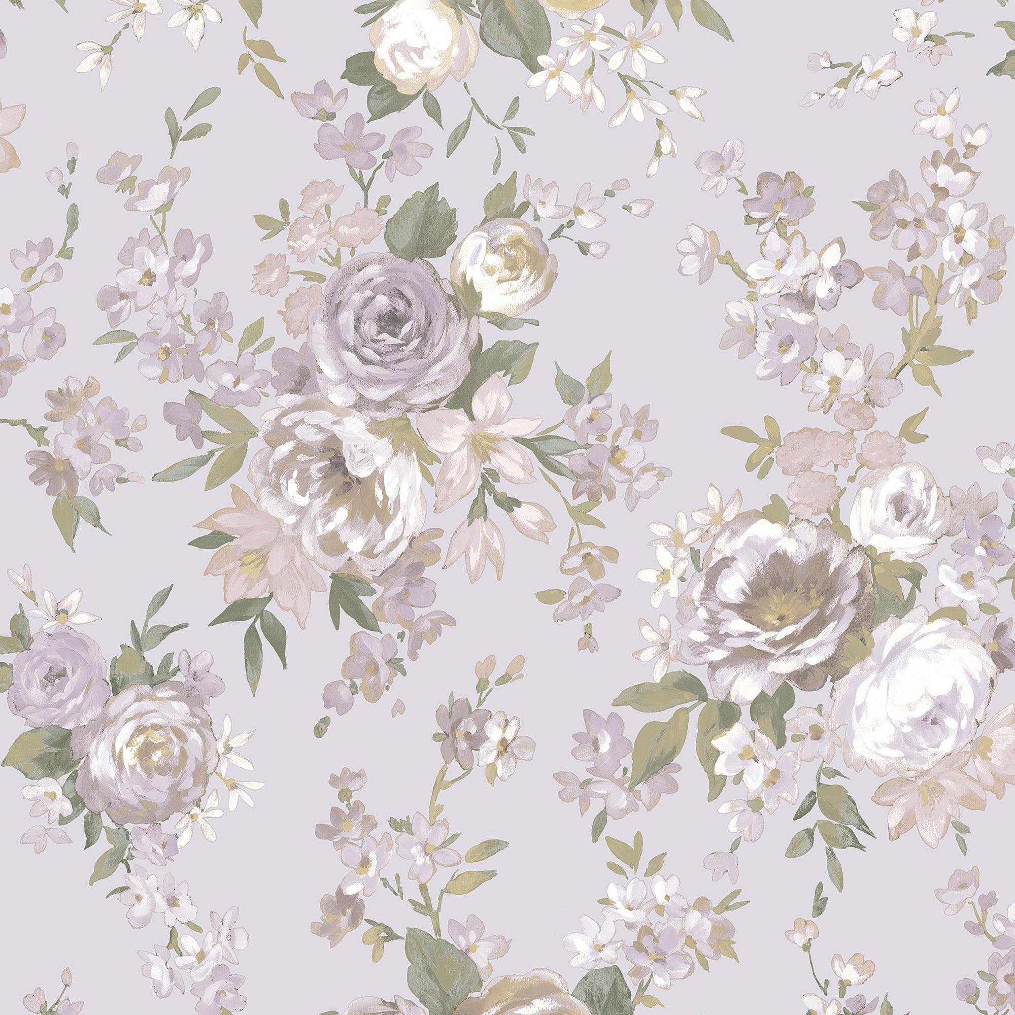Rose Victoria Garden Purple Lilac Blooming Garden Wallpaper by Galerie