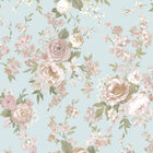 Rose Victoria Garden Light Green Blooming Garden Wallpaper by Galerie