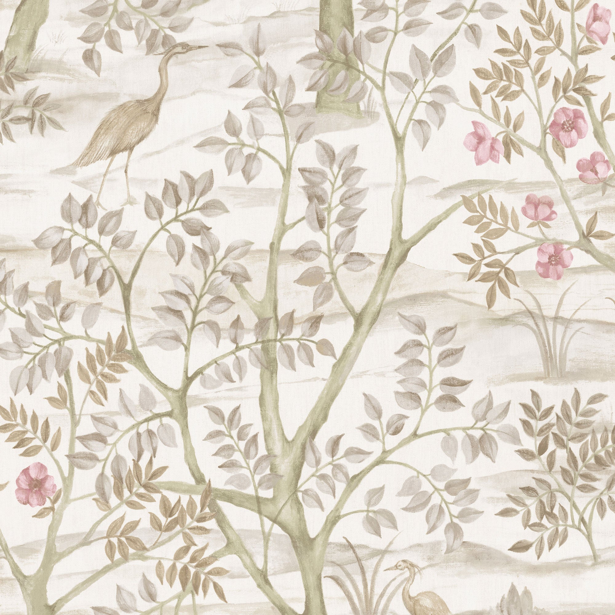 Albero Garden Beige Blooming Garden Wallpaper by Galerie