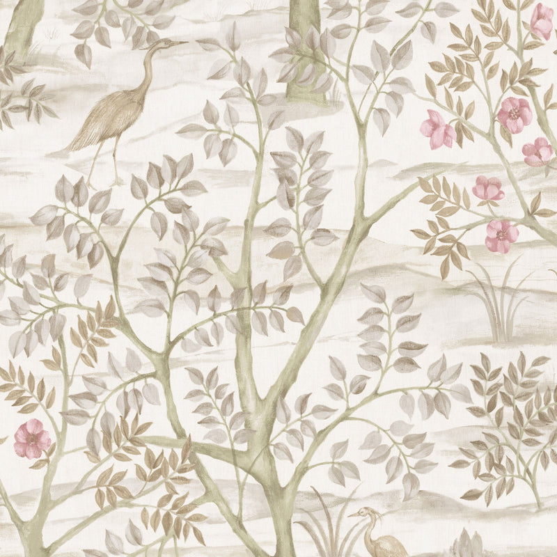 Albero Garden Beige Blooming Garden Wallpaper by Galerie