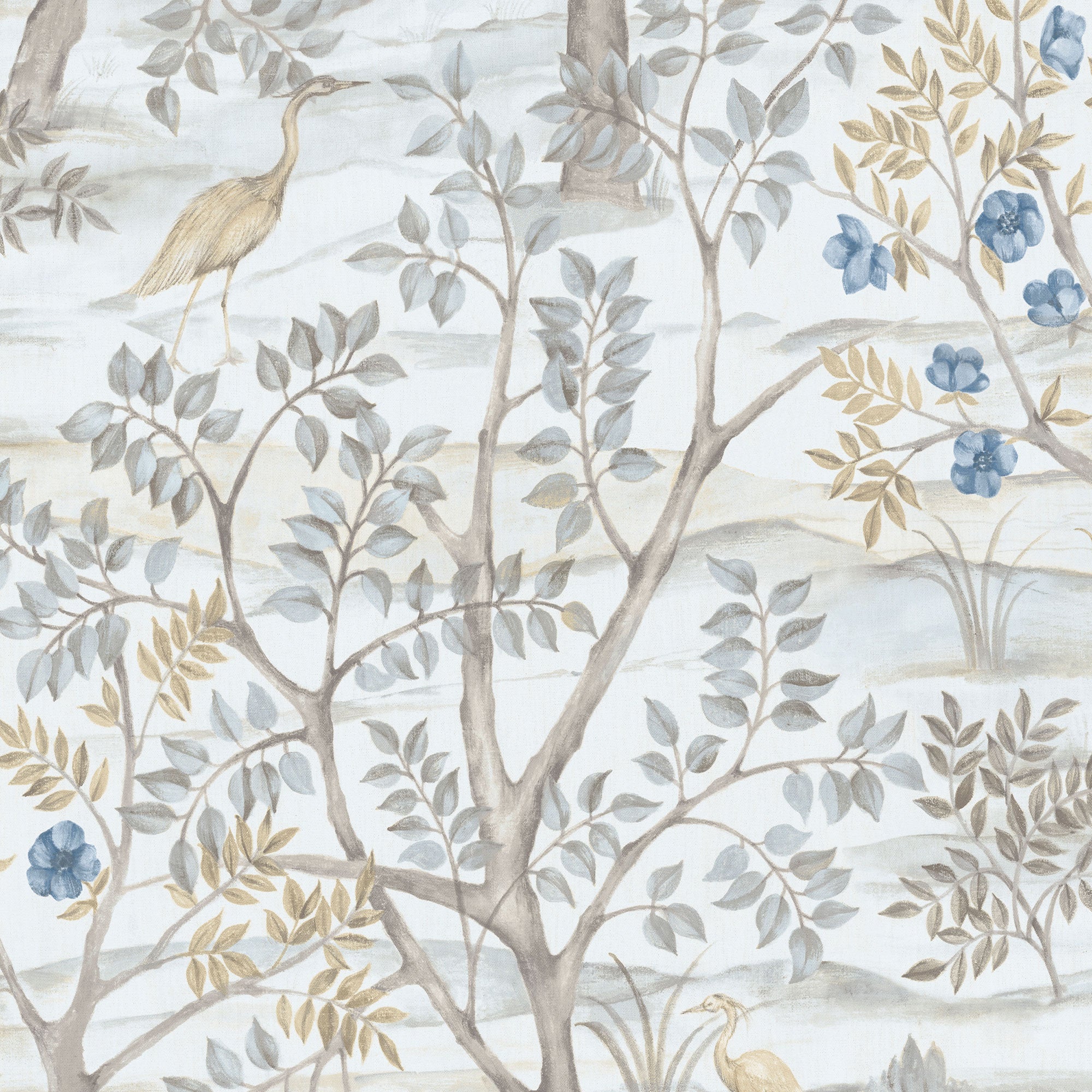 Albero Garden Light Blue Blooming Garden Wallpaper by Galerie