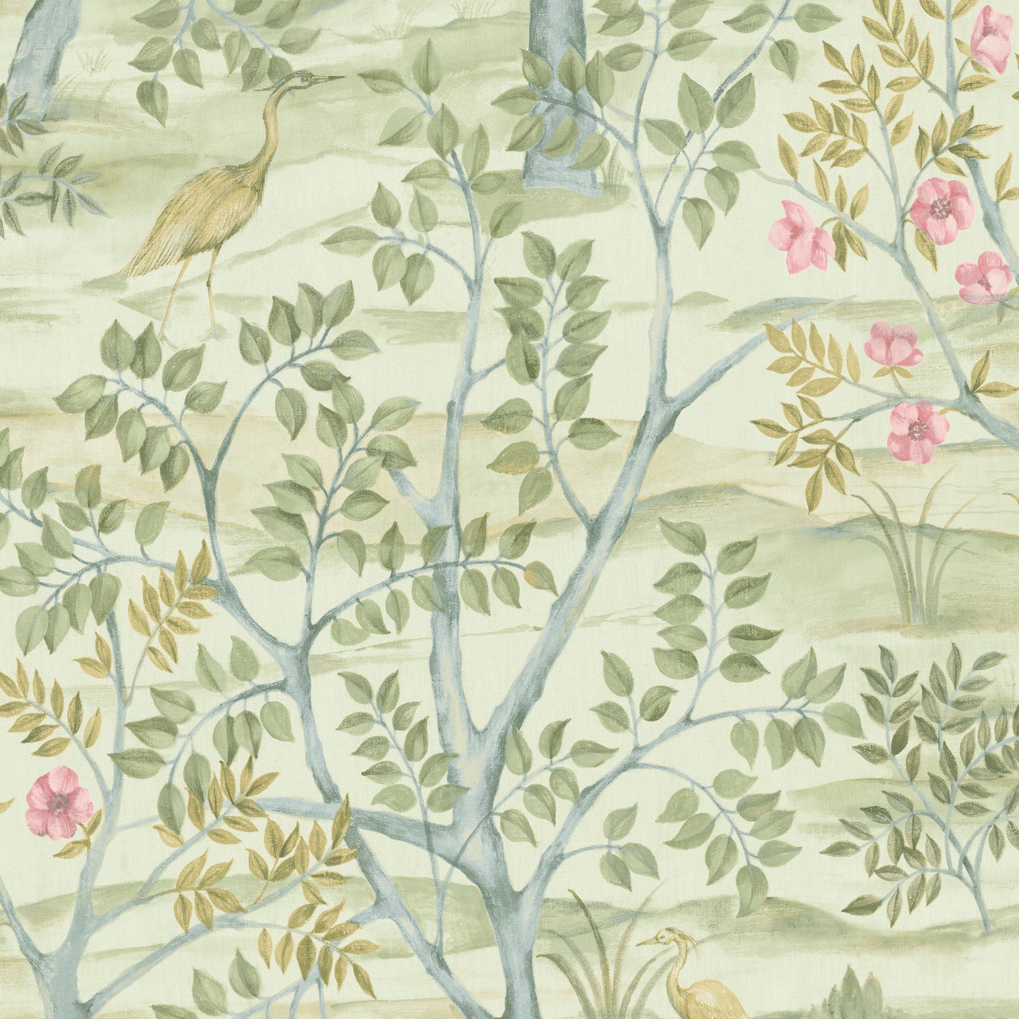 Albero Garden Light Green Blooming Garden Wallpaper by Galerie