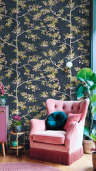 Pesco Garden Blue Blooming Garden Wallpaper by Galerie