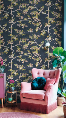 Pesco Garden Blue Blooming Garden Wallpaper by Galerie