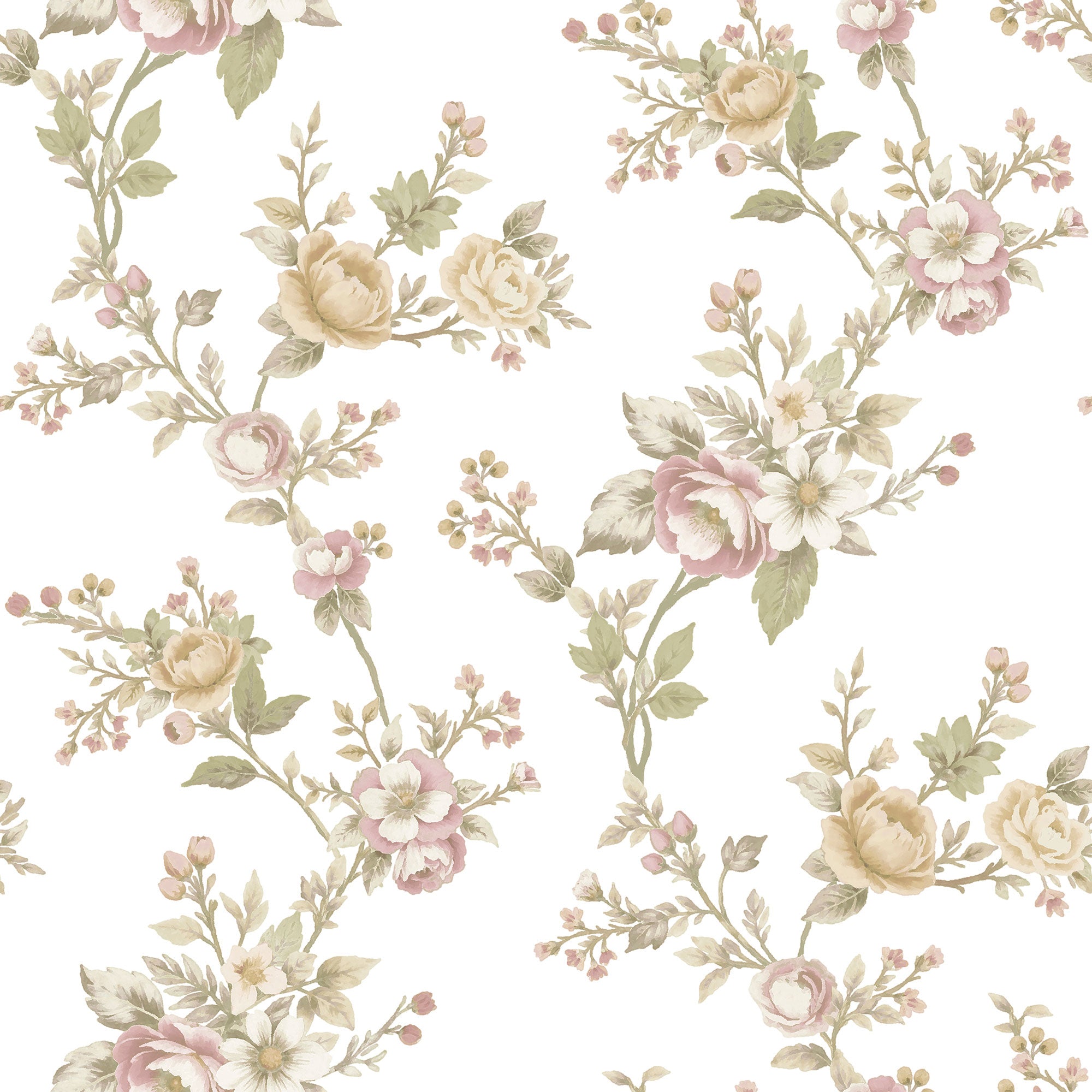 Soffio Garden Pink Blooming Garden Wallpaper by Galerie