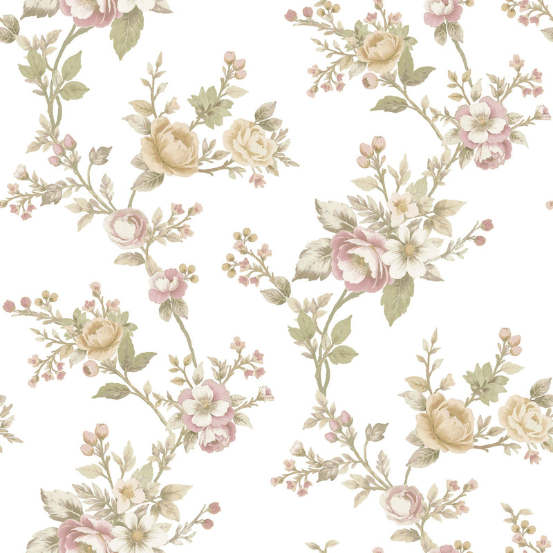 Soffio Garden Pink Blooming Garden Wallpaper by Galerie