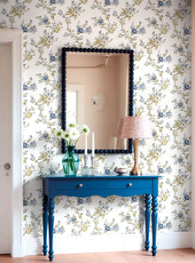 Soffio Garden Blue Blooming Garden Wallpaper by Galerie