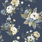Vintage Garden Blue Blooming Garden Wallpaper by Galerie