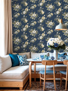 Vintage Garden Blue Blooming Garden Wallpaper by Galerie